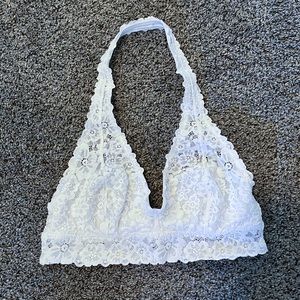 Aerie Halter White Lace Bralette